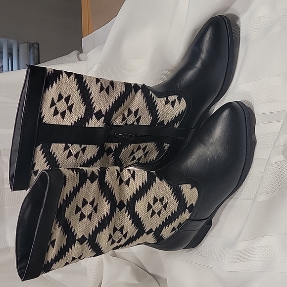 Rampage Franco Southwestern/Aztec Print Low-calf Boots Size 8 - Picture 1 of 8